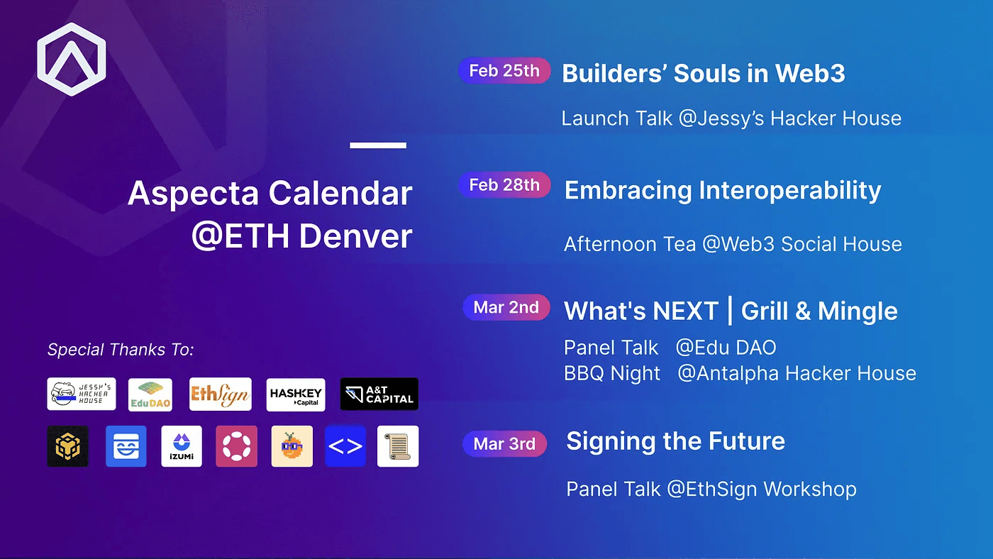 Meet Aspecta at ETH Denver 2023